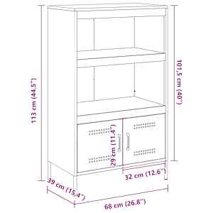 Skříň highboard černá 68 x 39 x 113 cm ocel - obrázek 13