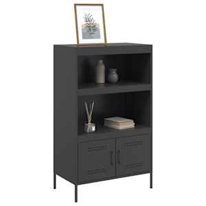 Skříň highboard černá 68 x 39 x 113 cm ocel - obrázek 4
