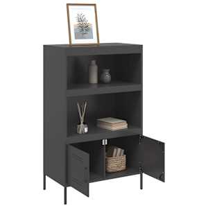 Skříň highboard černá 68 x 39 x 113 cm ocel - obrázek 5