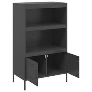 Skříň highboard černá 68 x 39 x 113 cm ocel - obrázek 9
