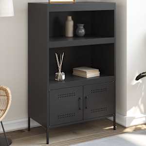 Skříň highboard černá 68 x 39 x 113 cm ocel - obrázek 1