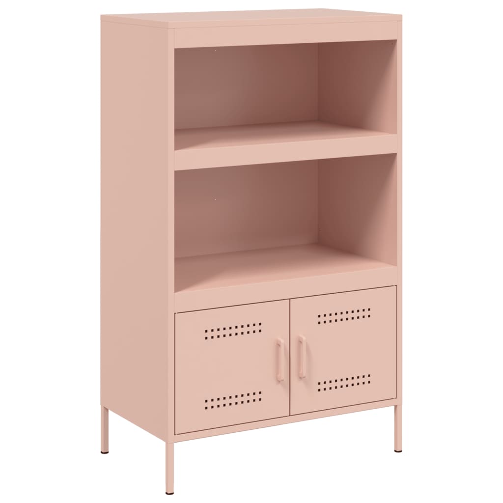 vidaXL Skříň highboard růžová 68 x 39 x 113 cm ocel