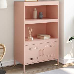 Skříň highboard růžová 68 x 39 x 113 cm ocel - obrázek 1