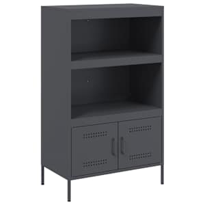 Skříň highboard antracitová 68 x 39 x 113 cm ocel - obrázek 2