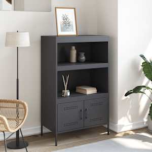 Skříň highboard antracitová 68 x 39 x 113 cm ocel - obrázek 3