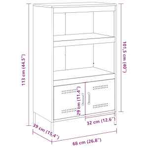 Skříň highboard antracitová 68 x 39 x 113 cm ocel - obrázek 13