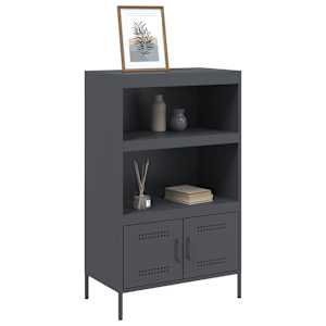 Skříň highboard antracitová 68 x 39 x 113 cm ocel - obrázek 4