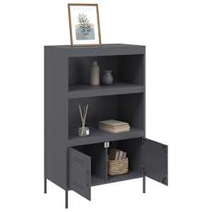 Skříň highboard antracitová 68 x 39 x 113 cm ocel - obrázek 5