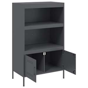 Skříň highboard antracitová 68 x 39 x 113 cm ocel - obrázek 9