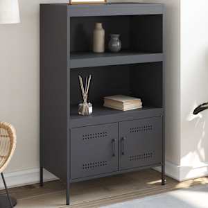 Skříň highboard antracitová 68 x 39 x 113 cm ocel - obrázek 1