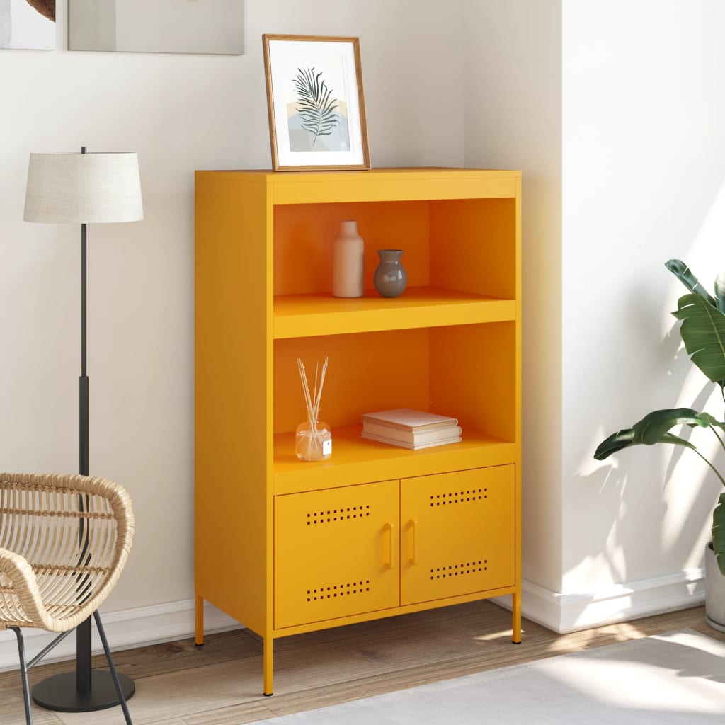 Thumbnail - vidaXL Highboard Senfgelb 68x39x113 cm Stahl