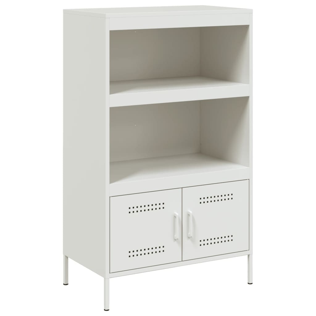 vidaXL Skříň highboard bílá 68 x 39 x 113 cm ocel