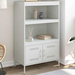 Skříň highboard bílá 68 x 39 x 113 cm ocel - obrázek 1