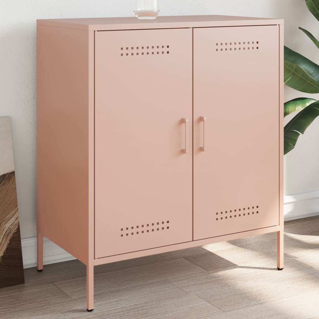 vidaXL Sideboard Rosa 68x39x79 cm Stahl