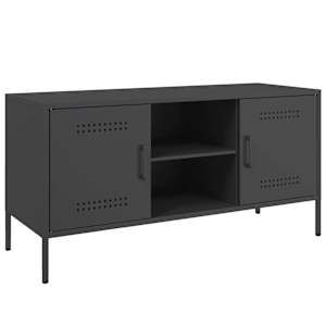TV skříňka černá 100,5 x 39 x 50,5 cm ocel - obrázek 2