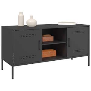 TV skříňka černá 100,5 x 39 x 50,5 cm ocel - obrázek 4