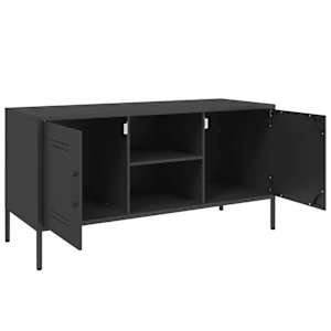 TV skříňka černá 100,5 x 39 x 50,5 cm ocel - obrázek 9