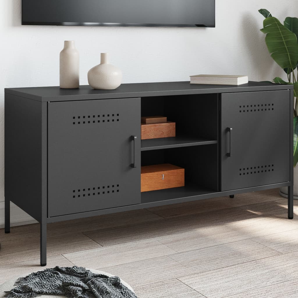 vidaXL Dulap TV, negru, 100,5x39x50,5 cm, oțel