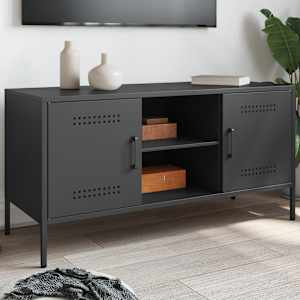 TV skříňka černá 100,5 x 39 x 50,5 cm ocel - obrázek 1