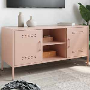 TV omarica roza 100,5x39x50,5 cm jeklo