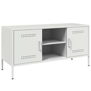 TV skříňka bílá 100,5 x 39 x 50,5 cm ocel - obrázek 2