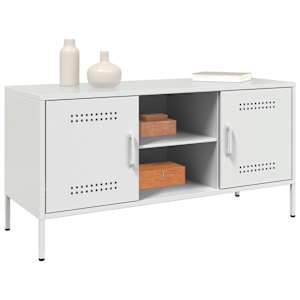 TV skříňka bílá 100,5 x 39 x 50,5 cm ocel - obrázek 4