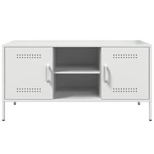 TV skříňka bílá 100,5 x 39 x 50,5 cm ocel - obrázek 6