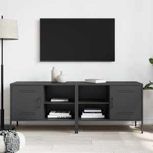 TV skříňky 2 ks černé 68 x 39 x 50,5 cm ocel - obrázek 3