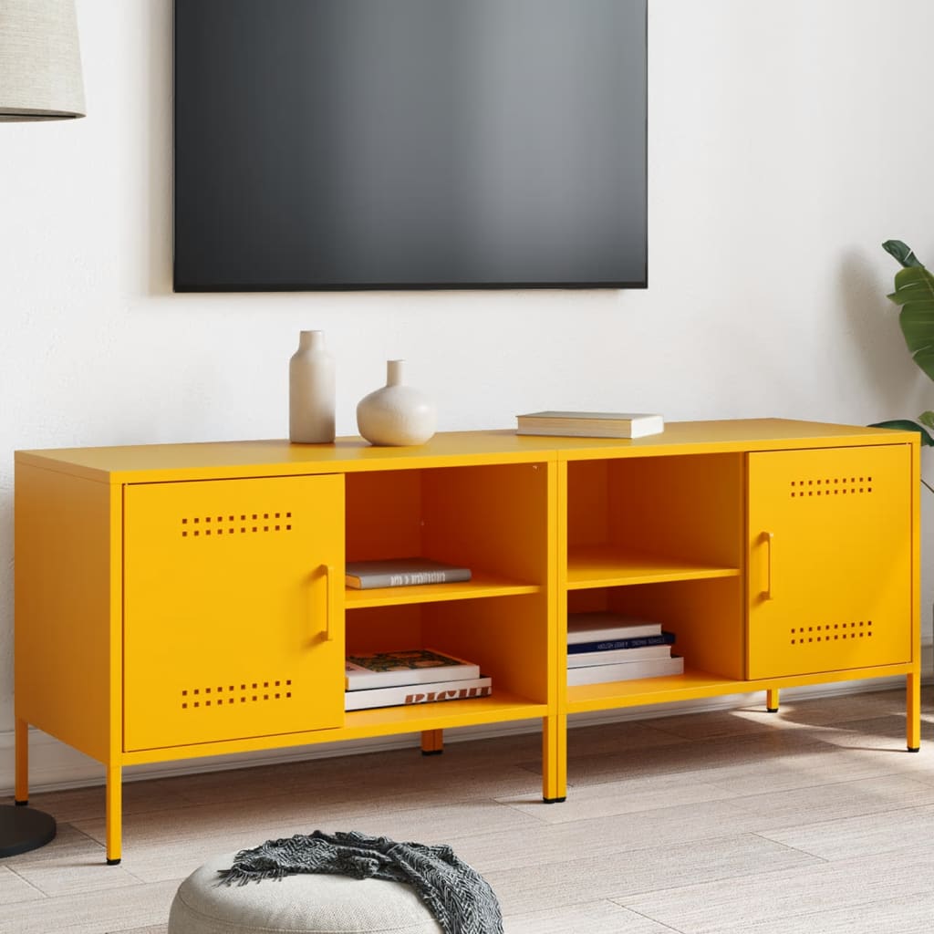 vidaXL tv-borde 2 stk. 68x39x50,5 cm stål sennepsgul