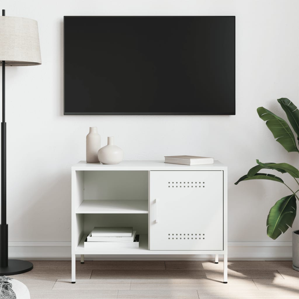 vidaXL Tv-meubel 68x39x50,5 cm staal wit afbeelding