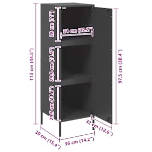 Skříň highboard černá 36 x 39 x 113 cm ocel - obrázek 14