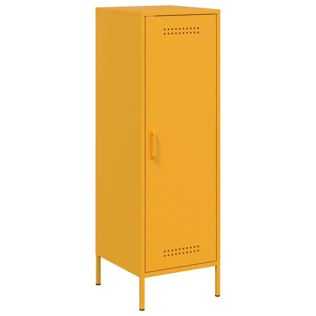 vidaXL Skříň highboard hořčicově žlutá 36 x 39 x 113 cm ocel