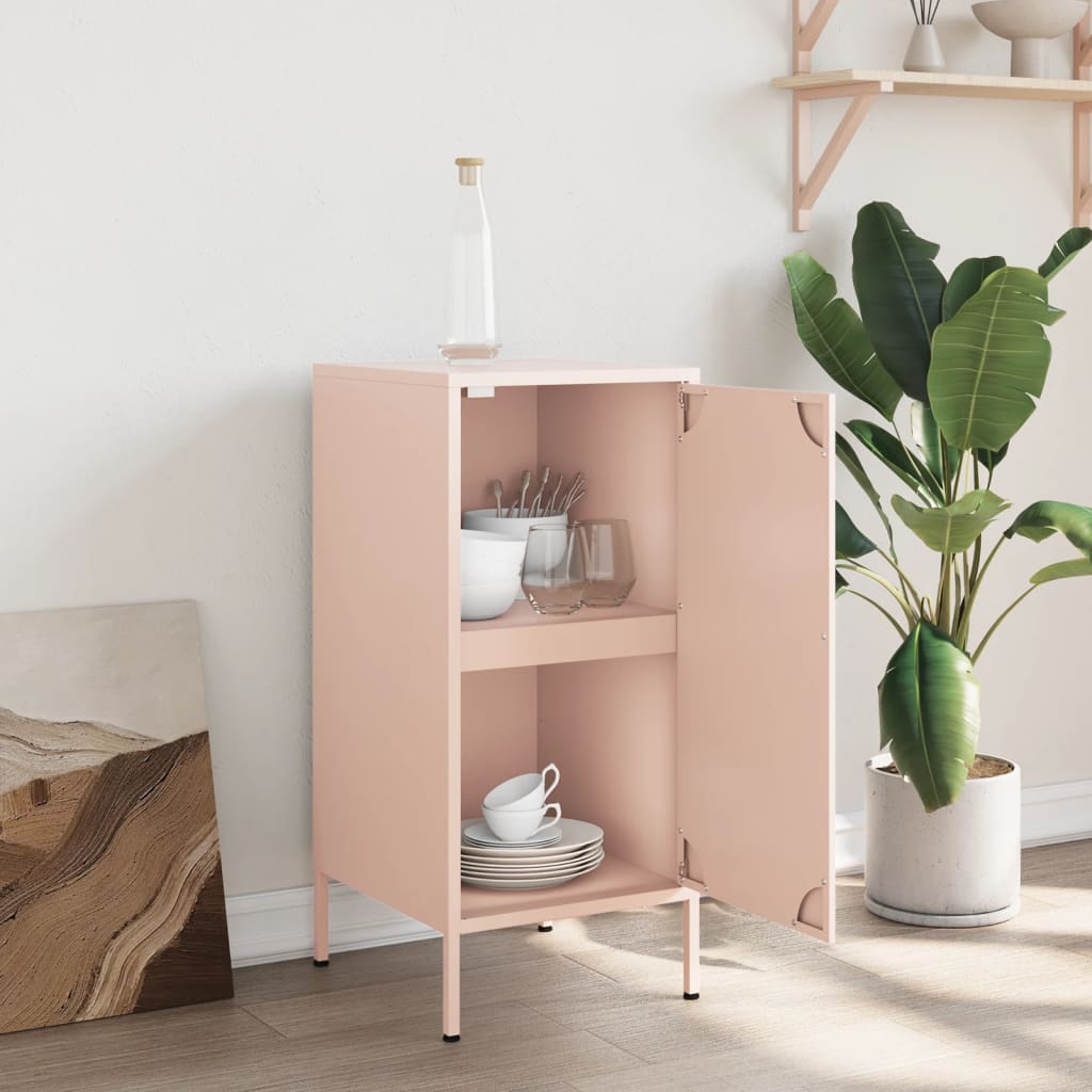 vidaXL Dressoir 36x39x79 cm staal roze afbeelding