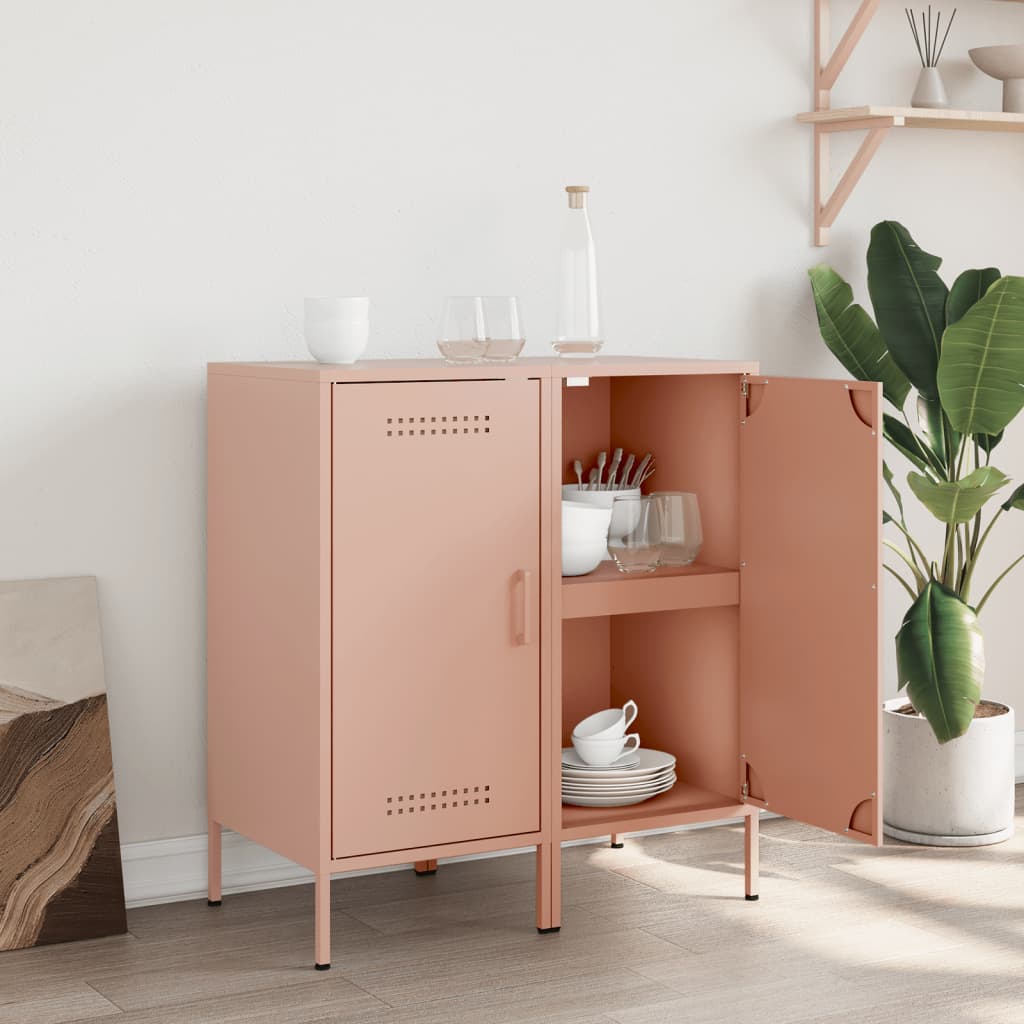 Thumbnail - vidaXL Sideboards 2 Stk. Rosa 36x39x79 cm Stahl