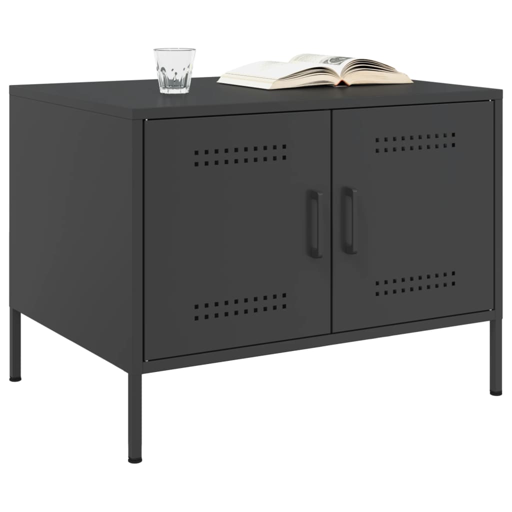 vidaXL Konferenčný stolík čierny 68x50x50,5 cm oceľ