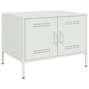 Klubska mizica bela 68x50x50,5 cm jeklo