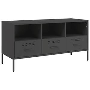 TV skříňka černá 100,5 x 39 x 50,5 cm ocel - obrázek 2