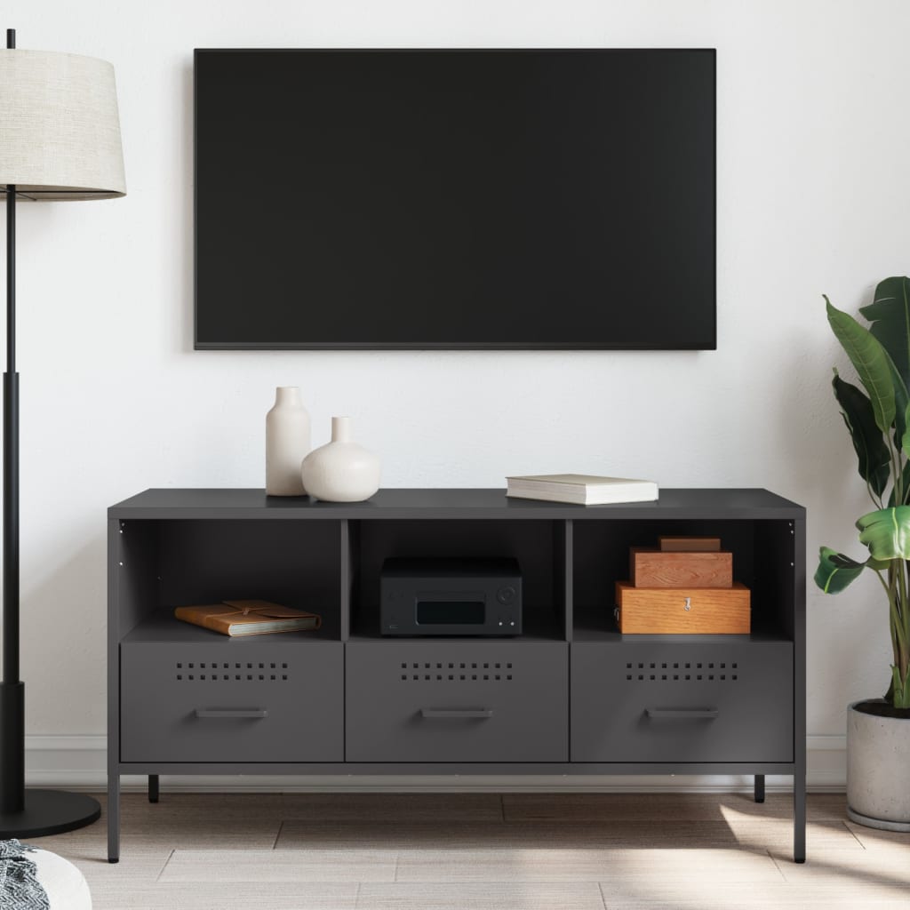 vidaXL TV-taso musta 100,5x39x50,5 cm teräs