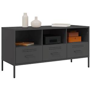 TV skříňka černá 100,5 x 39 x 50,5 cm ocel - obrázek 4