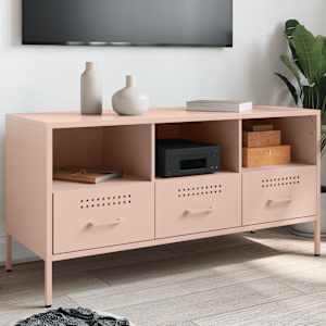 TV skříňka růžová 100,5 x 39 x 50,5 cm ocel - obrázek 1