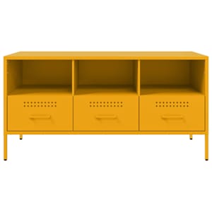 TV skříňka hořčicově žlutá 100,5 x 39 x 50,5 cm ocel - obrázek 6
