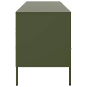 TV skříňka olivově zelená 100,5 x 39 x 50,5 cm ocel - obrázek 7