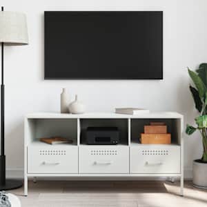 TV skříňka bílá 100,5 x 39 x 50,5 cm ocel - obrázek 3