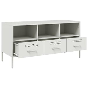 TV skříňka bílá 100,5 x 39 x 50,5 cm ocel - obrázek 9