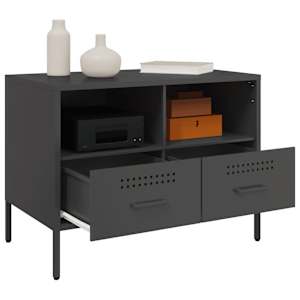 TV skříňka černá 68 x 39 x 50,5 cm ocel - obrázek 5