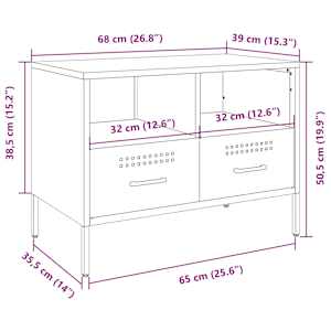 TV skříňky 2 ks černé 68 x 39 x 50,5 cm ocel - obrázek 14