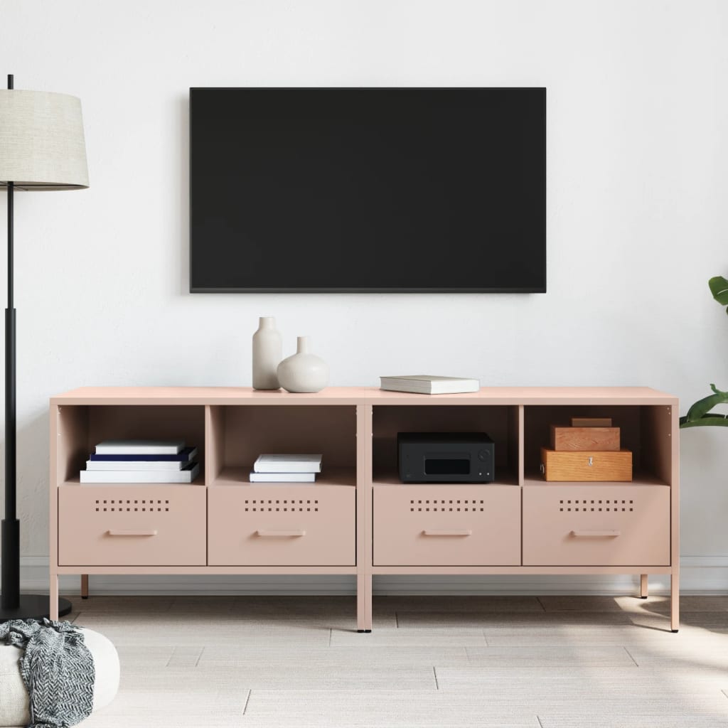 vidaXL TV-tasot 2 kpl pinkki 68x39x50,5 cm teräs