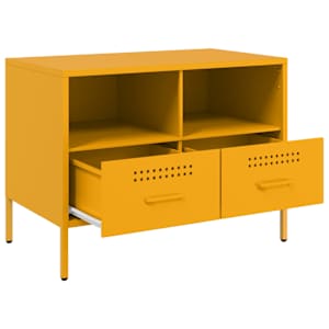 TV skříňka hořčicově žlutá 68 x 39 x 50,5 cm ocel - obrázek 9