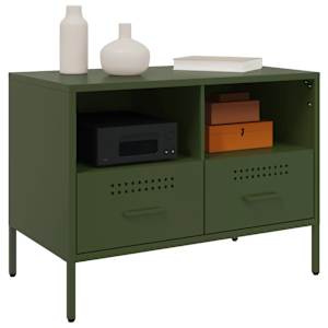 TV skříňky 2 ks olivově zelené 68 x 39 x 50,5 cm ocel - obrázek 4