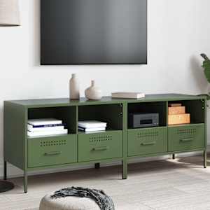 TV skříňky 2 ks olivově zelené 68 x 39 x 50,5 cm ocel - obrázek 1